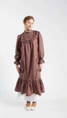 Vintage Brown Striped Dress, A Boutique Style Floral Striped Dress | Yerushalayma