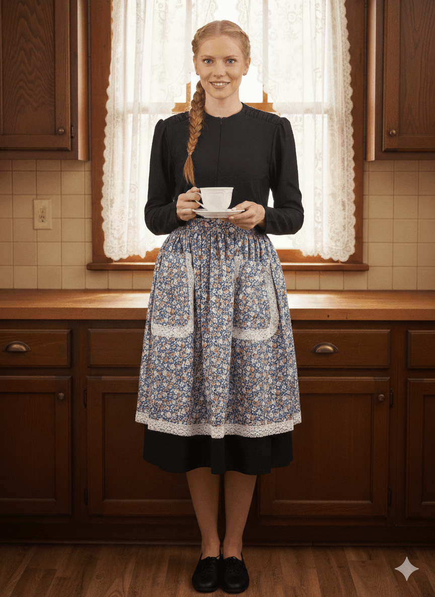 Vintage style half apron | Apron-Cb