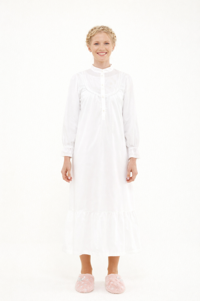 Long Cotton Nightgown for Sensitive Skin Women Bridal Sleepwear